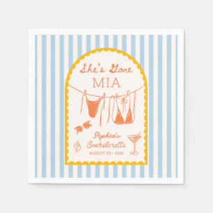 Modern Coastal Bachelorette Party Cocktail Napkins