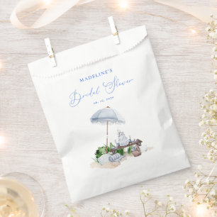 Modern Coastal Beach Picnic Bridal Shower Favor Bag