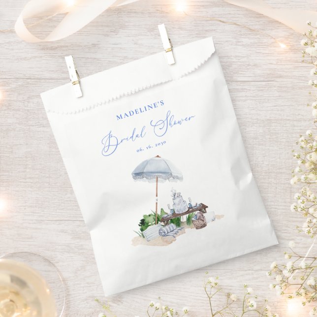 Modern Coastal Beach Picnic Bridal Shower Favor Bag (Clipped)