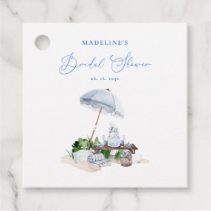 Modern Coastal Beach Picnic Bridal Shower Favor Tags