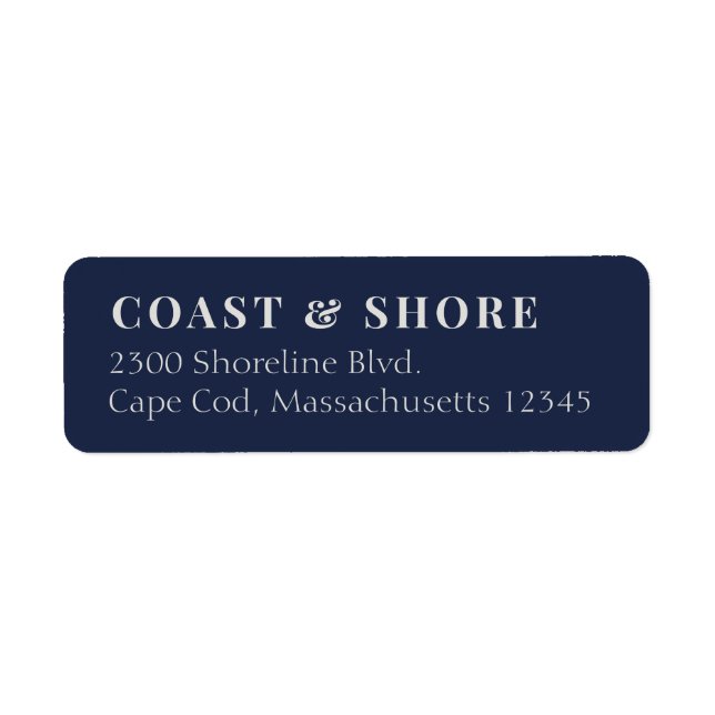 Modern Coastal Blue Return Address Labels (Front)