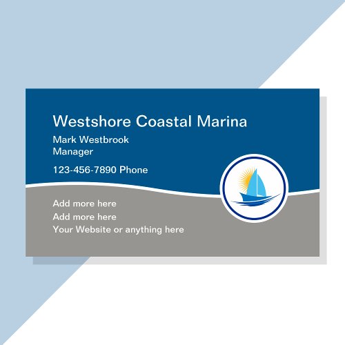 Modern Coastal Boating Theme Business Card