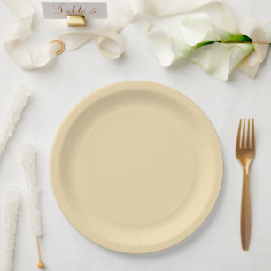 Modern coastal cream solid paper plates