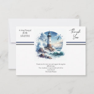Modern Coastal Funeral Thank You Card