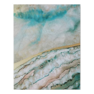 Modern Coastal Ink Design Faux Canvas Print