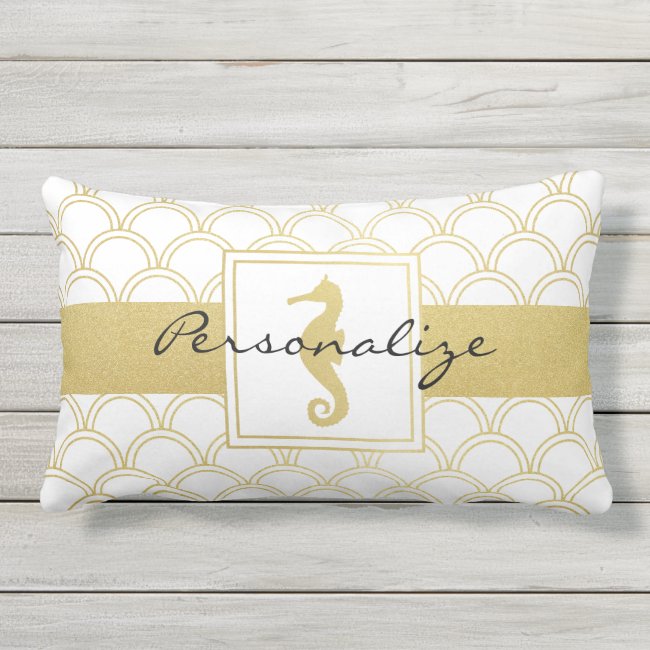 Modern Coastal Life Faux Gold Seahorse