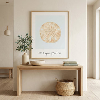 Modern Coastal Sand Dollar Wall Art Poster