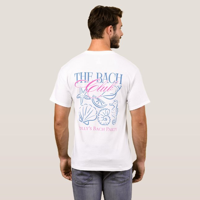 Modern Coastal Shell Bachelorette Party Custom T-Shirt (Back Full)