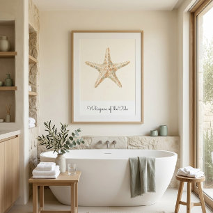Modern Coastal Starfish Wall Art Poster