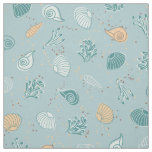 Modern Coastal Style Sea Shells Pattern Marine Fabric
