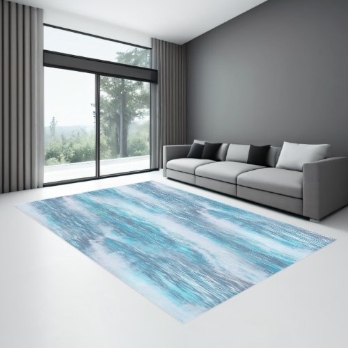 Modern Coastal Waves Rug