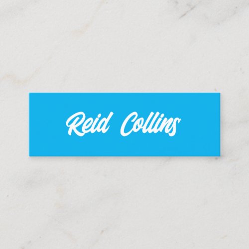  Modern Cobalt Blue Bold Script Mini Business Card