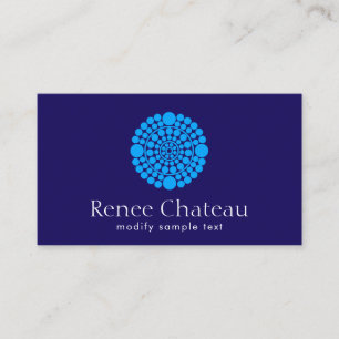 Modern Cobalt Blue Circle Motif Business Card