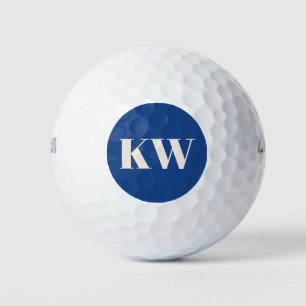 Modern Cobalt Blue Monogram Initials Personalized Golf Balls