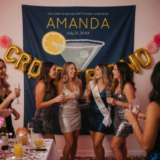Modern Cocktail Bachelorette Party Photo Backdrop