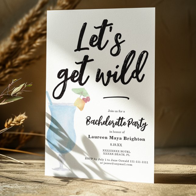 Modern Cocktail Glass Bachelorette Party Invitation (Creator Uploaded)