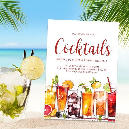 Modern Cocktail Party Drinks Invitation