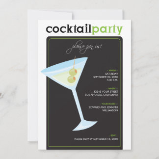 Modern Cocktail Party Invitation (lime green)