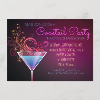 Modern Cocktail Party Party Invitation by Marlalove73 at Zazzle