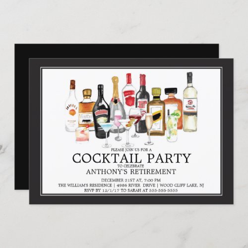 Modern Cocktail Retirement Party Invitation