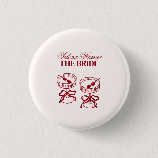 Modern Cocktails Bachelorette Weekend Button (Front)