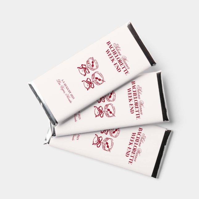 Modern Cocktails Bachelorette Weekend Hershey Bar Favors (Front)