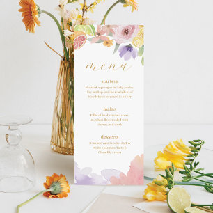 Modern Cocktails Citrus Watercolor Floral Paradise Menu