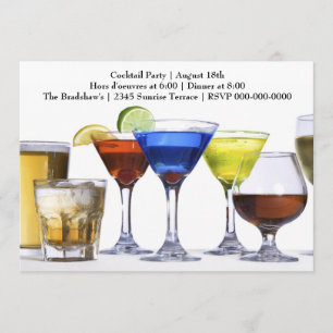 Modern Cocktails Cocktail Party Invitation