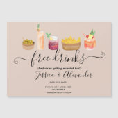 Modern cocktails watercolor blush save the date (Front)