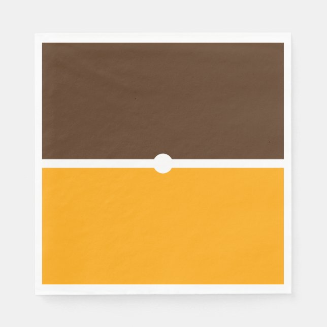 Modern Cocoa Golden Yellow Orange Color Block Napkins (Front)