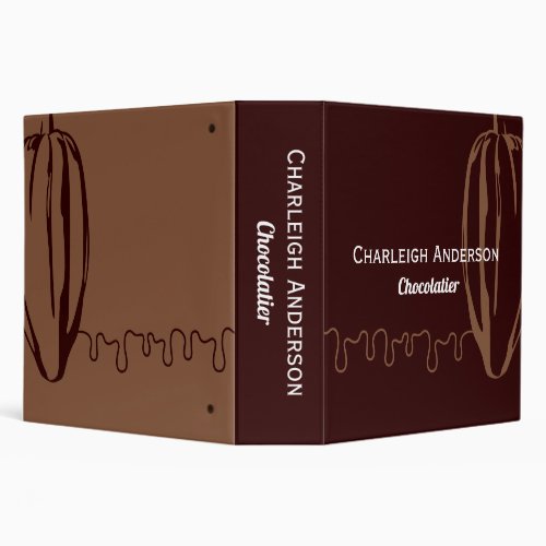 Modern Cocoa Pod Chocolatier Chocolate Recipe 3 Ring Binder