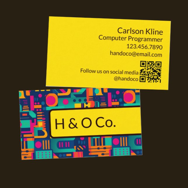 Modern Coding Technology QR Code Business Card (Creator Uploaded)