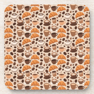 Modern Coffee Aesthetic Pattern Beverage Coaster