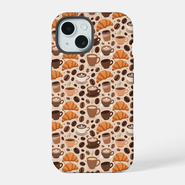 Modern Coffee Aesthetic Pattern Iphone Case (Back)