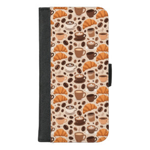 Modern Coffee Aesthetic Pattern iPhone 8/7 Plus Wallet Case