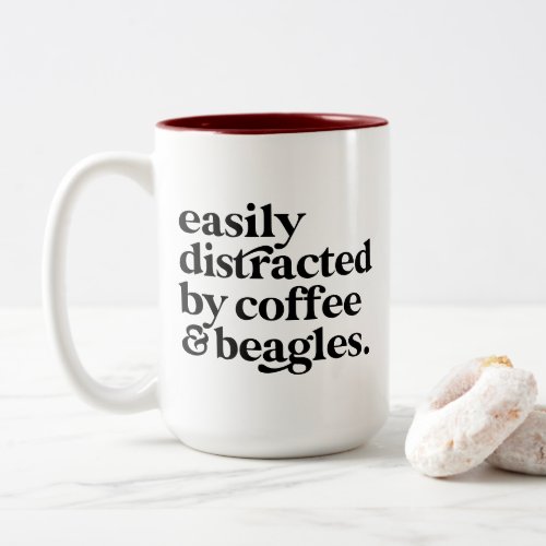 Modern Coffee  Beagle Dog Lover Personalized Two_Tone Coffee Mug
