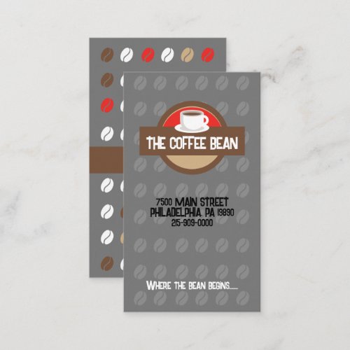 Modern Coffee Bean Cafe Business Card