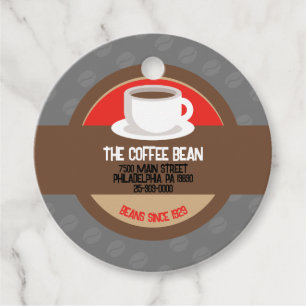 Modern Coffee Bean Cafe Business Gift Favor Merch Tags