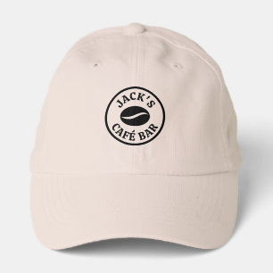 Modern coffee bean logo hat for cafe barista