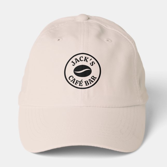 Modern coffee bean logo hat for cafe barista (Front)