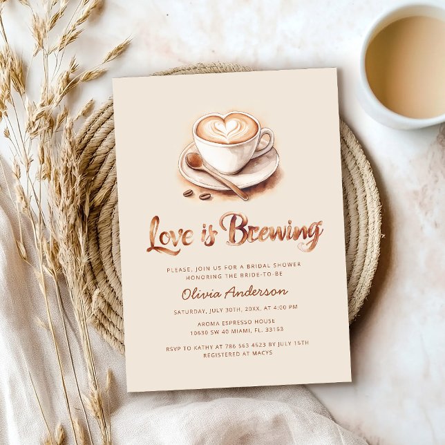 Modern Coffee Bridal Shower Invitation (Creator Uploaded)