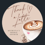 Modern Coffee Bridal Shower Thanks A Latte Classic Round Sticker<br><div class="desc">Modern Coffee Bridal Shower Thanks A Latte Classic Round Sticker</div>