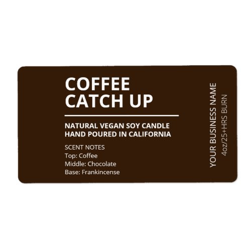 Modern Coffee Brown Candle Labels