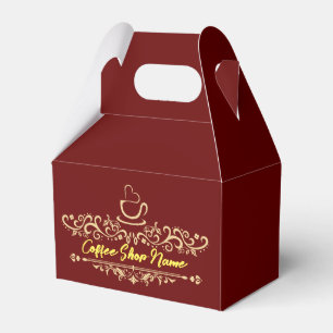 Modern coffee cafe Bakery welcome custom Logo name Favor Boxes