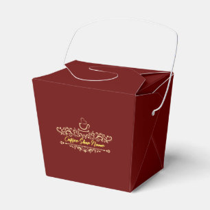 Modern coffee cafe Bakery welcome custom Logo name Favor Boxes