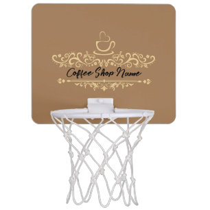 Modern coffee cafe Bakery welcome custom Logo name Mini Basketball Hoop