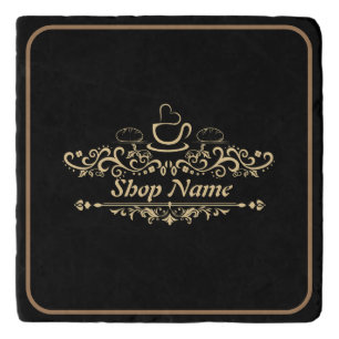 Modern coffee cafe Bakery welcome custom Logo name Trivet
