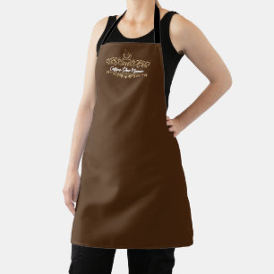 Modern Coffee cafe shop welcome Personalize name Apron