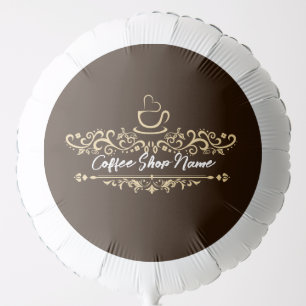 Modern Coffee cafe shop welcome Personalize name Balloon