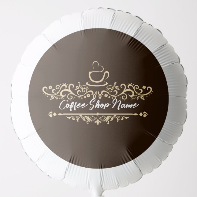 Modern Coffee cafe shop welcome Personalize name Balloon (Front)